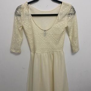 Cream flows mini dress